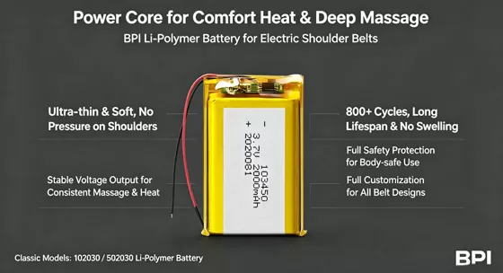 Power Core for Comfort Heat & Deep Massage — Application of BPI Li-Polymer Batteries in Electric Shoulder Belts