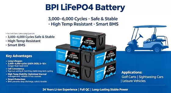 How to Extend the Cycle Life of Golf Cart Batteries? BPI Battery Factory Answers with Data